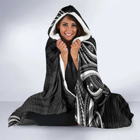 Traditional Art Hawaiian Kakau Tattoos Hooded Blanket White - Polynesian Pride