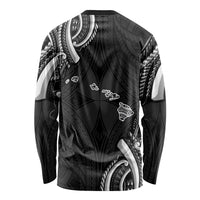 Traditional Art Hawaiian Kakau Tattoos Long Sleeve Shirt White - Polynesian Pride