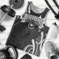 Traditional Art Hawaiian Kakau Tattoos Men Tank Top White - Polynesian Pride