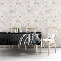 Traditional Art Hawaiian Kakau Tattoos Tablecloth White - Polynesian Pride