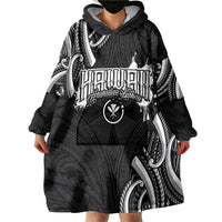 Traditional Art Hawaiian Kakau Tattoos Wearable Blanket Hoodie White - Polynesian Pride
