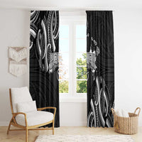 Traditional Art Hawaiian Kakau Tattoos Window Curtain White - Polynesian Pride