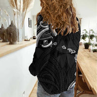 Traditional Art Hawaiian Kakau Tattoos Women Casual Shirt White - Polynesian Pride