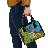 Tuvalu and Australia Together Shoulder Handbag Tapa Pattern and Aboriginal mix Culture