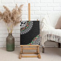 Fiji Hibiscus Canvas Wall Art Tapa Masi Motifs with Tropical Plants
