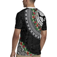 Fiji Hibiscus Rugby Jersey Tapa Masi Motifs with Tropical Plants