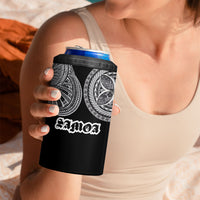 Samoa Traditional Tattoo 4 in 1 Can Cooler Tumbler Tribal Tatau Pattern