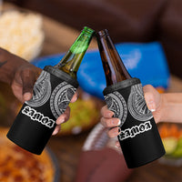 Samoa Traditional Tattoo 4 in 1 Can Cooler Tumbler Tribal Tatau Pattern