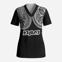 Samoa Traditional Tattoo Scrub Top Tribal Tatau Pattern