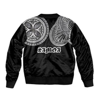 Samoa Traditional Tattoo Sleeve Zip Bomber Jacket Tribal Tatau Pattern