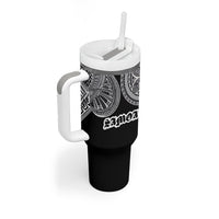 Samoa Traditional Tattoo Tumbler With Handle Tribal Tatau Pattern