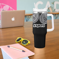 Samoa Traditional Tattoo Tumbler With Handle Tribal Tatau Pattern
