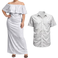Samoa Lotu Tamaiti Couples Matching Off Shoulder Maxi Dress and Hawaiian Shirt Tribal Tatau with Siapo Pattern
