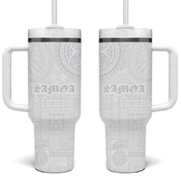 Samoa Lotu Tamaiti Tumbler With Handle Tribal Tatau with Siapo Pattern