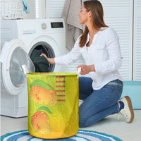 Hawaiian Mango Laundry Basket Polynesian Art Pattern and Kakau Tattoo