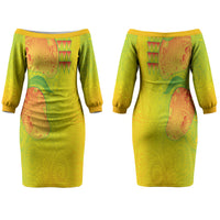 Hawaiian Mango Family Matching Off The Shoulder Long Sleeve Dress and Hawaiian Shirt Polynesian Art Pattern and Kakau Tattoo