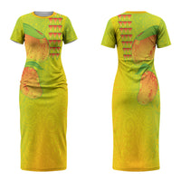 Hawaiian Mango Family Matching Short Sleeve Bodycon Dress and Hawaiian Shirt Polynesian Art Pattern and Kakau Tattoo