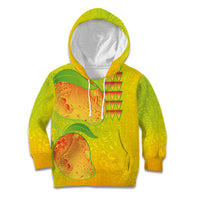 Hawaiian Mango Kid Hoodie Polynesian Art Pattern and Kakau Tattoo