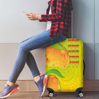 Hawaiian Mango Luggage Cover Polynesian Art Pattern and Kakau Tattoo