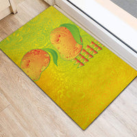 Hawaiian Mango Rubber Doormat Polynesian Art Pattern and Kakau Tattoo