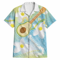 Hawaiian Ukulele Avocado Hawaiian Shirt Leis and Polynesian Pattern