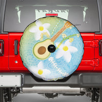 Hawaiian Ukulele Avocado Spare Tire Cover Leis and Polynesian Pattern