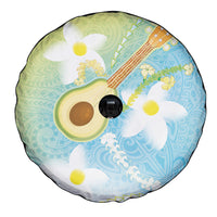 Hawaiian Ukulele Avocado Spare Tire Cover Leis and Polynesian Pattern