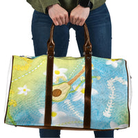 Hawaiian Ukulele Avocado Travel Bag Leis and Polynesian Pattern