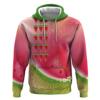 Hawaiian Watermelon Hoodie with Kakau Art Tattoo