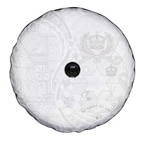 Tonga Faka Sepitema Spare Tire Cover Ngatu Pattern with Plumeria and Hibiscus