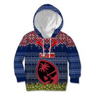 Guam Christmas Kid Hoodie Chamorro Guam Tattoos Beautiful Merry Xmas Snowflake LT03 Blue - Polynesian Pride