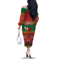Tonga Christmas Family Matching Off Shoulder Long Sleeve Dress and Hawaiian Shirt Coat of Arms and Map Beautiful Merry Xmas Snowflake LT03 - Polynesian Pride