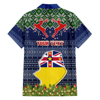 Personalised Niue Christmas Family Matching Off Shoulder Maxi Dress and Hawaiian Shirt Coat of Arms and Map Beautiful Merry Xmas Snowflake LT03 - Polynesian Pride