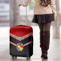 Tonga Luggage Cover Tonga Coat of Arms with Seamless Tapa Ngatu Pattern LT03 - Polynesian Pride