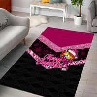Tonga Christmas Area Rug Tongan Coat of Arms Santa With Ngatu Pattern Christmas Pink Style LT03 - Polynesian Pride