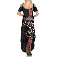 Aotearoa Toitu Te Tiriti Family Matching Summer Maxi Dress and Hawaiian Shirt Maori Taniwha Haka - Honour the Treaty LT03 - Polynesian Pride
