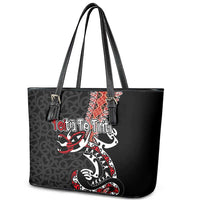Aotearoa Toitu Te Tiriti Leather Tote Bag Maori Taniwha Haka - Honour the Treaty LT03 - Polynesian Pride