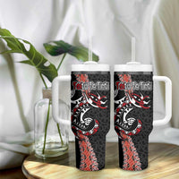 Aotearoa Toitu Te Tiriti Tumbler With Handle Maori Taniwha Haka - Honour the Treaty LT03 - Polynesian Pride