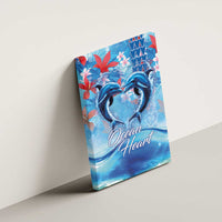 Hawaiian Dolphin Love Couple - Ocean Heart Canvas Wall Art