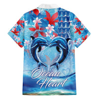 Hawaiian Dolphin Love Couple - Ocean Heart Family Matching Tank Maxi Dress and Hawaiian Shirt LT03 - Polynesian Pride