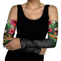 Hawaiian One Love Arm Sleeves Reggae Lion Tropical Plants and Kakau with Tribal Pattern