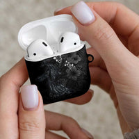 Hawaiian Tropical Plants and Tribal Whales AirPods Case Polynesian Art Tattoo Grayscale LT03 - Polynesian Pride