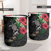 Hawaiian Tropical Plants and Turtles Laundry Basket Polynesian Art Motifs LT03 - Polynesian Pride