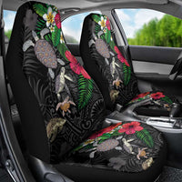 Hawaiian Tropical Plants and Turtles Car Seat Cover Polynesian Art Motifs
