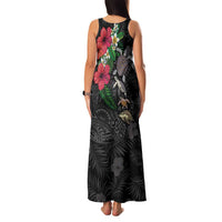 Hawaiian Tropical Plants and Turtles Family Matching Tank Maxi Dress and Hawaiian Shirt Polynesian Art Motifs LT03 - Polynesian Pride