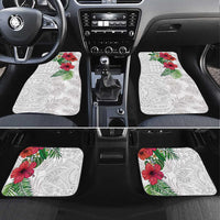 Hawaiian Tropical Plants Car Mats Kakau Tattoo and Polynesian Pattern Half White Color