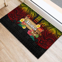 Hawaiian Elements and Polynesian Tattoo Rubber Doormat