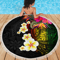 Hawaii Plumeria Beach Blanket Polynesian Tattoo and Hibiscus