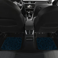 New Zealand Tuatara Tribal Tattoo Car Mats Silver Fern and Maori Pattern Blue Color LT03 Set 2pcs - Back Blue - Polynesian Pride