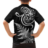 New Zealand Octopus Tattoo and Fern Family Matching Short Sleeve Bodycon Dress and Hawaiian Shirt Maori Pattern LT03 - Polynesian Pride